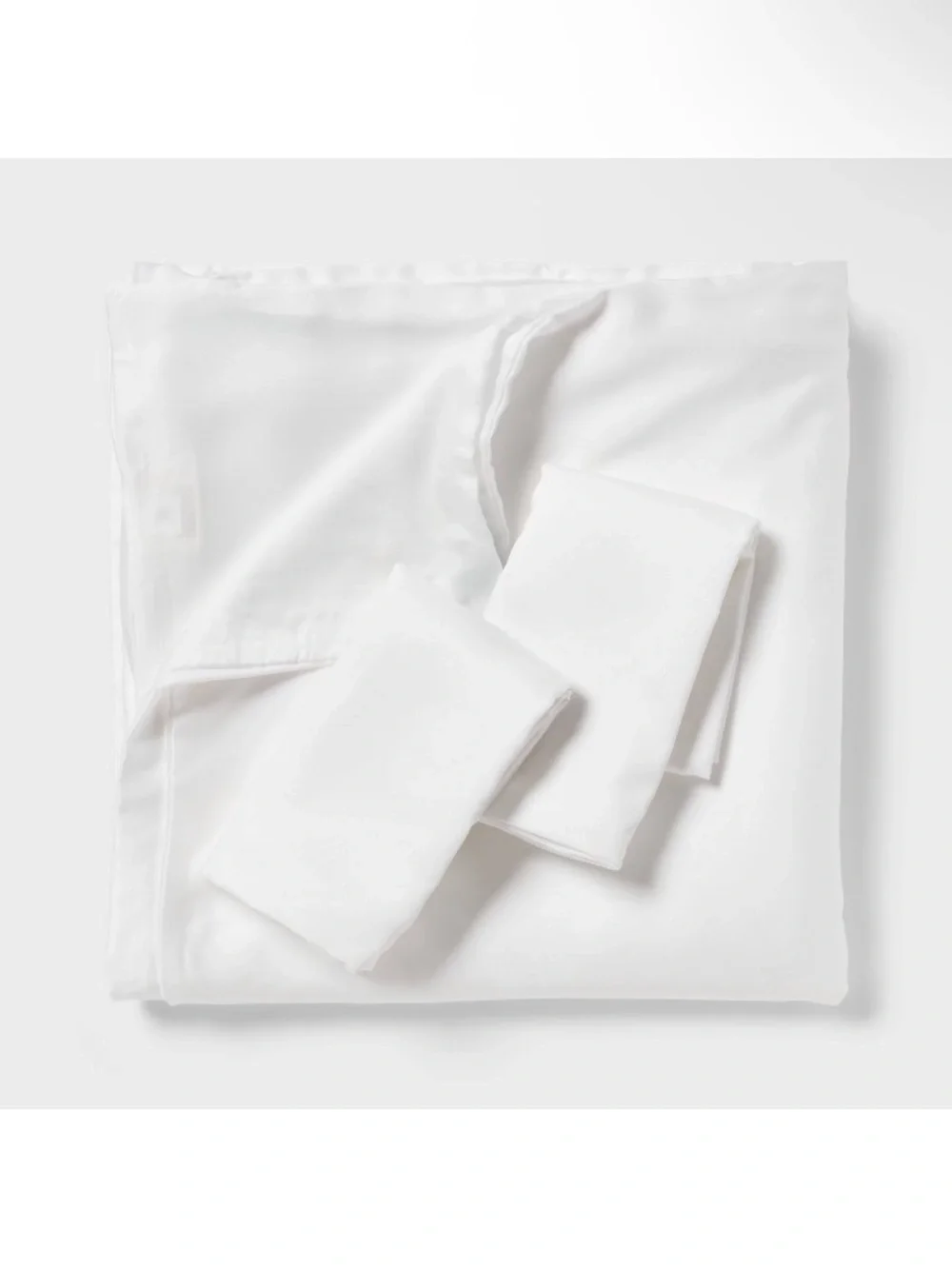 Threshold Full/Queen TENCEL Duvet Cover and Sham Set •White• Cooling Satin